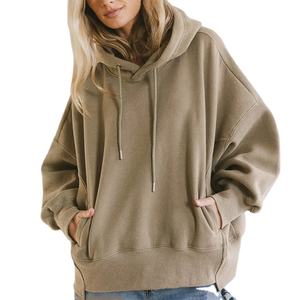 เสื้อสเวตเตอร์มีฮู้ดสำหรับผู้หญิง ผ้าฝ้าย/ใยไผ่คุณภาพสูง ทออย่างดี ระบายอากาศได้ดี ไม่ยับง่าย ทรงโอเวอร์ไซส์ สวมใส่สบาย เหมาะสำหรับฤดูหนาว - Product Image 2