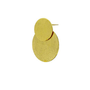 ต่างหูเม็ดกลมสีทองแบบเรียบสำหรับผู้หญิงที่สง่างามทุกวัน - Product Image 3