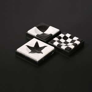 Plateau carré en marbre multi-pierres, plateau de service décoratif en pierre naturelle, décoration de luxe pour la maison - Product Image 1