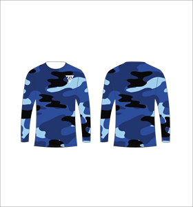 Camiseta Deportiva de Manga Larga para Hombre, Color Azul Rey, Camuflaje, Compresión, para Gimnasio, Entrenamiento, Táctica, con Estampado de Camuflaje - Product Image 4