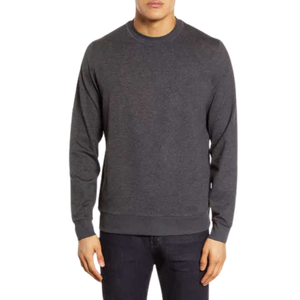 T-shirt en coton tricoté à manches longues pour homme, couleur personnalisable, design vierge, col rond, coupe ample, anti-boulochage - Product Image 4