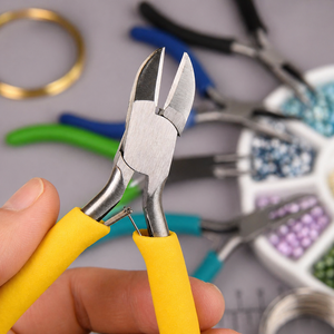 Professional Stainless Steel Jewelry <b>Pliers</b> <b>Set</b> 5 Piece Color Coded 5 Inch Chain Nose Nose Flat Nose Bent Nose Cutter for DIY - Product Image 6