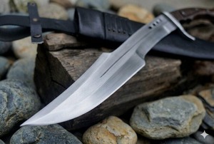 Cuchillo Bowie de 24 Pulgadas con Mango de Madera, Hoja de Acero con Alto Contenido de Carbono, Diseño de Punta Caída, Grado Industrial, Uso en Exteriores, OEM Disponible, 3 Años de Garantía - Product Image 6