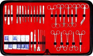 Juego de 13 Piezas de Instrumentos Quirúrgicos Menores Básicos, Incluye Pinzas, Tijeras, Portaagujas, Caja de Esterilización de Acero Inoxidable con Tapa - Product Image 6