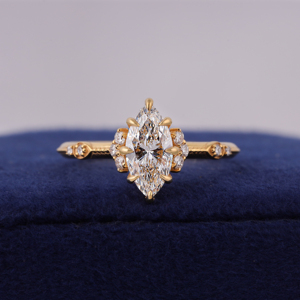 2.5 CT Marquise Lab-Grown Diamond Engagement <b>Ring</b> Six Claw Prong Setting <b>Proposal</b> <b>Ring</b> - Product Image 1