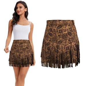 Falda de cuero con cintura elástica de moda urbana en venta, diseño propio personalizado, falda de cuero para mujer - Product Image 1