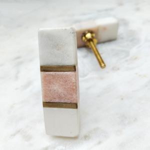 Perilla de puerta moderna con incrustaciones de mármol natural con detalles ornamentados, herrajes de piedra Premium para interiores de casas clásicas - Product Image 6