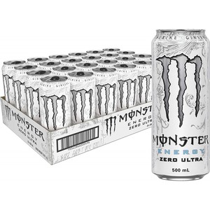 Monster Energy Ultra <b>Zero</b> White 500ml 24 Pack <b>Sugar</b> Free Energy Drink Bulk Supply for Wholesale Distributors and Retailers - Product Image 1