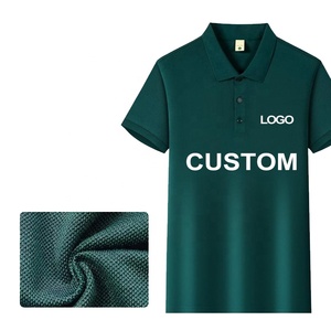 Camisa Polo de Piqué Verde Oscuro Personalizada para Hombre, Manga Corta, Transpirable, de Algodón, con Logotipo Estampado en la Parte Delantera, Estilo Casual - Product Image 3