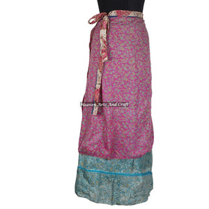 Layered Reversible <b>Sarong</b> Sari Magic <b>Wrap</b> Skirt for Women Boho Stylish Multi Color Summer Wear Comfortable Fashion Hippie Style - Product Image 5