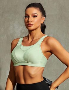 Women's Light Green Racerback Sports Bra Scoop Neck Medium Support Breathable <b>Mesh</b> Yoga Workout <b>Top</b> Seamless Design - Product Image 5