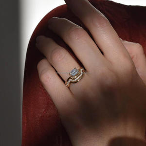 IGI/GIA Lab Grown Vintage 14k or jaune mariage/bague de fiançailles diamant coupe ronde unisexe parfait anniversaire et cadeau de fête - Product Image 2