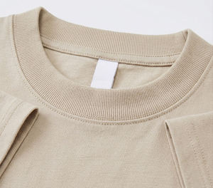 Camiseta Oversize Personalizada de Algodón 100% Tejido Grueso, Anti-Pilling, Transpirable, para Hombre, Lisa, Color Caqui, Estilo Urbano, Hombro Caído - Product Image 3