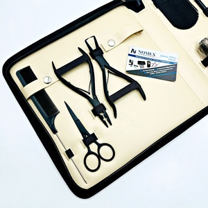 Kit de alicates profesionales para extensiones de cabello, acero inoxidable de grado quirúrgico con recubrimiento de polvo negro mate para el cuidado del cabello, peinado personalizado - Product Image 3