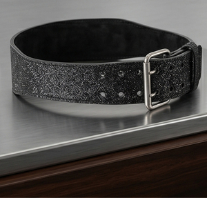 Leather Weightlifting Glitter Prong <b>Belt</b> Adjustable Waist Support Glitter Prong <b>Belts</b> Gym Deadlift Workout Glitter <b>Belts</b> - Product Image 2