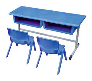 Bureau à deux places (réglable) avec deux compartiments de rangement - Product Image 1