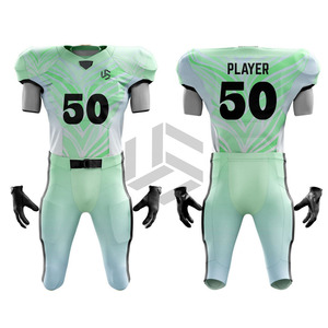 High Quality OEM Breathable 100% Polyester <b>Plus</b> <b>Size</b> Short Sleeve Front Logo Letter Design Adult Men's American Football Uniform - Product Image 1