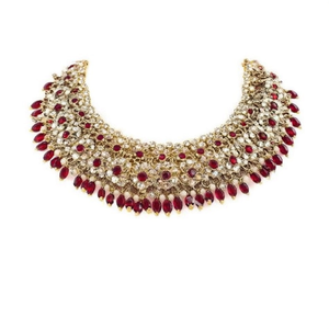 Conjunto de Collar Choker de Diseño con Cuentas de Perlas y Piedras Austriacas Brillantes - 10575613RD Accesorio Moderno y Elegante - Product Image 2