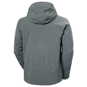 Veste de ski imperméable à capuche pour homme, isolée synthétiquement, en Gore-Tex, gris avec doublure orange - Product Image 3