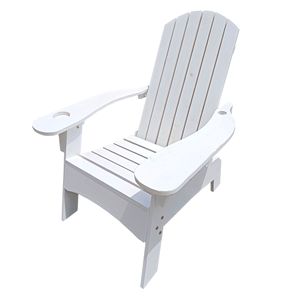 Sedia Adirondack bianca con portasolellino sul bracciolo per uso interno o esterno - Product Image 6