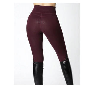 Pantalon d'équitation taille haute pour femme, longueur intégrale, vert uni, en tricot Spandex Nylon, extensible dans les quatre sens, taille élastique 2026 - Product Image 2