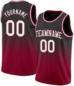 Ensemble de maillots de basket-ball sublimés personnalisés, noir et rouge, sans manches, coupe athlétique, adulte, unisexe, maille respirante - Product Image 1