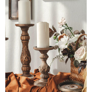 Centres de table classiques en bois de chêne blanc rustique poli, écologiques et sculptés, pour mariages, bougies pilier, cadeaux promotionnels pour salons professionnels - Product Image 2