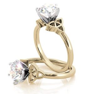 แหวนเพชรเม็ดเดี่ยวทรงเซลติกน็อต ทอง 10k/14k/18k ดีไซน์สวยงาม พร้อมใบรับรอง IGI สำหรับผู้หญิงและเด็กผู้หญิง - Product Image 3
