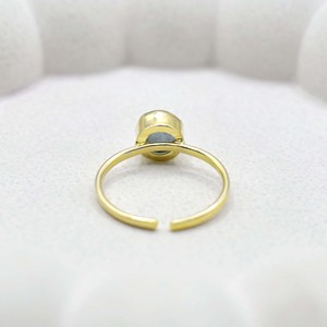 Raw Aquamarine Adjustable <b>Ring</b> <b>Gold</b> Plated Collet <b>Set</b> Natural Gemstone Handmade March Birthstone Statement <b>Ring</b> Gift for Women - Product Image 5