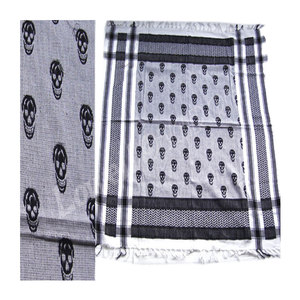Pañuelo Keffiyeh Árabe de Alta Calidad, 100% Algodón, Tejido a Mano, con Patrón Tradicional de Calaveras, Estilo Arafat, para la Cabeza - Product Image 4