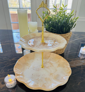 Handmade Eco-Friendly Resin 3-Piece Cake Stand Dessert Display <b>Tray</b> for Cakes Muffins-Home Party Use Dishwasher Safe Uttar - Product Image 5
