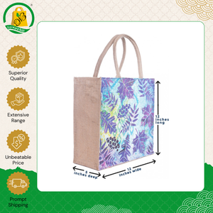 Bolsa de Compras Reutilizable Unisex Ecológica Hecha en India, 100% Yute, Diseño Moderno y Elegante Teñido sin Azo, con Cierre - Product Image 2