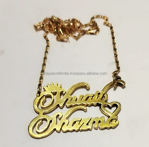 Collar con Colgante de Cadena de Latón Forjado, Diseño Geométrico, Hecho a Mano, Estilo Moderno para Mujer, Ideal para Bodas y Fiestas - Product Image 3