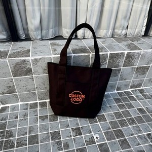 Bolsa de Mano Personalizada con Logotipo, Bolsa de Lona Marrón, Poliéster/Algodón Tejido, Ecológica, Resistente al Agua, Regalo Promocional de Moda - Product Image 4