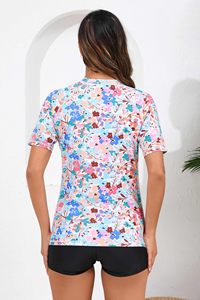 Women's 2-Piece Rash Guard <b>Swimsuit</b> Short Sleeve Swim Shirt Shorts Quick Dry <b>Modest</b> Surf Swimwear OEM ODM - Product Image 6