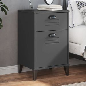 Mesa de Noche Estándar de Madera Sintética y Plástico en Gris Antracita - Product Image 1