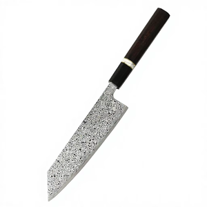 Couteau de chef japonais Bunka Nakiri de 7 pouces en acier Damas avec manche en résine, design ambidextre écologique - Product Image 4