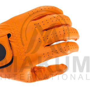 Men Genuine Leather Golf Gloves Breathable Full Finger Non Slip Grip <b>Hook</b> and Loop Wrist Strap Outdoor Sports - Product Image 5