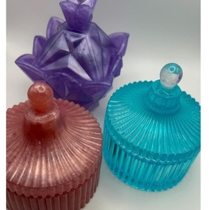 Pot de rangement en résine fait main avec couvercle pour la cuisine, la salle de bain, la décoration de la maison, les bonbons, le thé, le café, organisateur multifonctionnel - Product Image 6