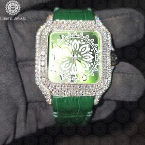 Correa de reloj de cuero verde Charm Jewels de 18 mm con hebilla de moda y movimiento de cuarzo, estilo femenino - Product Image 1