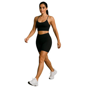 Ensemble de yoga sportif Soft Active Wear, deux pièces (soutien-gorge et short), tenue de yoga pour femme, idéal pour la gym et le fitness - Product Image 2