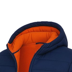 Nouvelles vestes matelassées à capuche pour hommes, bleu marine, de haute qualité, design personnalisé, tendance streetwear, fermeture éclair, vente chaude - Product Image 4