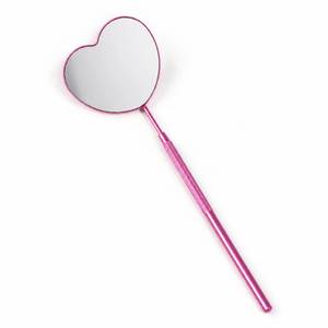Miroir grossissant mural en forme de cœur avec poignée en acier inoxydable finition mate, accessoire de maquillage pour extension de cils - Product Image 1