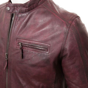 High Street Style <b>Men's</b> Leather <b>Jacket</b> Canvas Waterproof Breathable Eco-Friendly Winter OEM Service Custom Colors Front Logo - Product Image 4