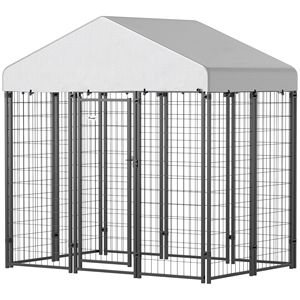 Cubierta Resistente a los Rayos UV e Impermeable para Perrera Exterior de 6FT X 4FT X 6FT Plateada con Cerradura a Prueba de Escapes, Camas y Accesorios para Mascotas - Product Image 1