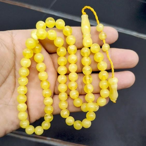 Perles de prière islamiques en résine polie lavable de haute qualité, personnalisées, motif globe, style ambre, Tasbih Misbaha, chapelet tendance - Product Image 4
