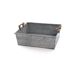 Plateau de service rond en fer/galvanisé au design moderne et écologique avec poignées en corde, compatible lave-vaisselle, accessoire de cuisine pour la maison - Product Image 6