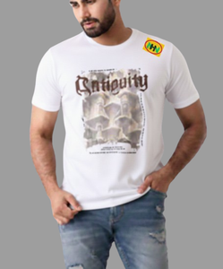 เสื้อยืดคุณภาพสูงสำหรับผู้ชาย สีพื้น ผ้าหนา ทรงโอเวอร์ไซส์ พิมพ์ลายฮิปฮอป คุณภาพดี - Product Image 5