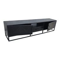 Meuble TV moderne en bois massif fait main, motif chevrons/épine de poisson, pour salon, appartement, hôtel, entrée