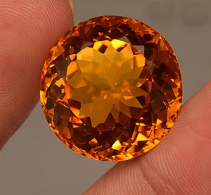 Piedra preciosa facetada de citrino de 12 mm - Gemas de citrino de forma redonda - Piedra enorme de calidad excepcional para la elaboración de joyas - Product Image 2